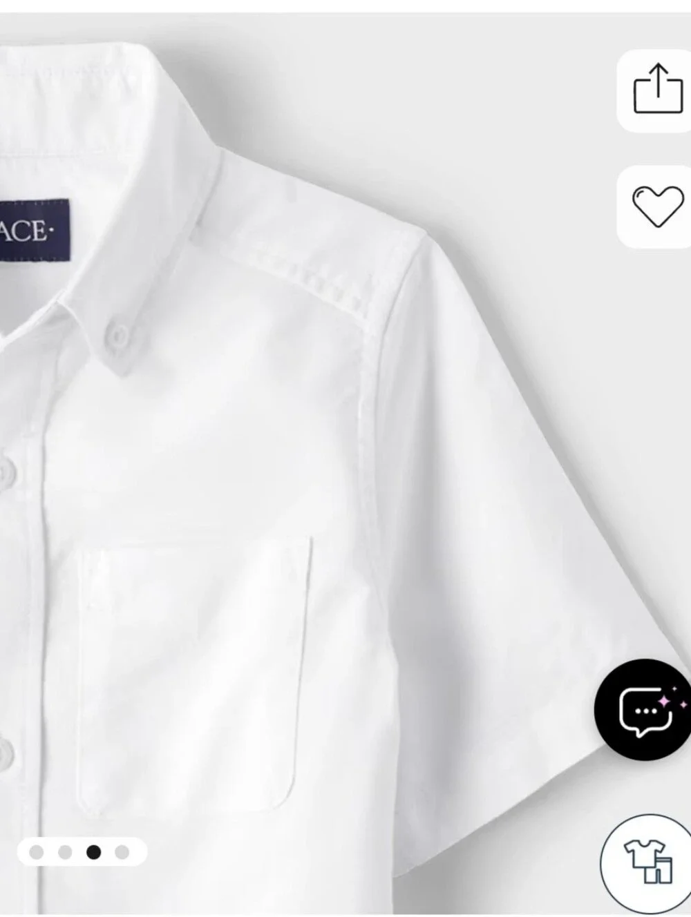 The Children's Place Boy's White Oxford Short-Sleeve Button Down Shirt 16